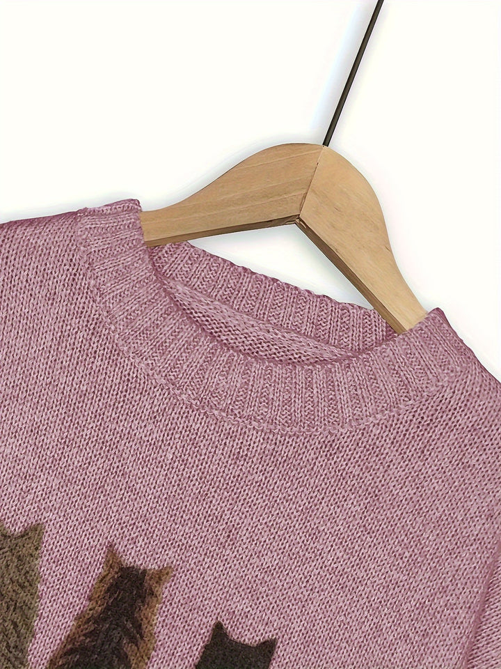Tamara | Cozy Kat-Print Sweater