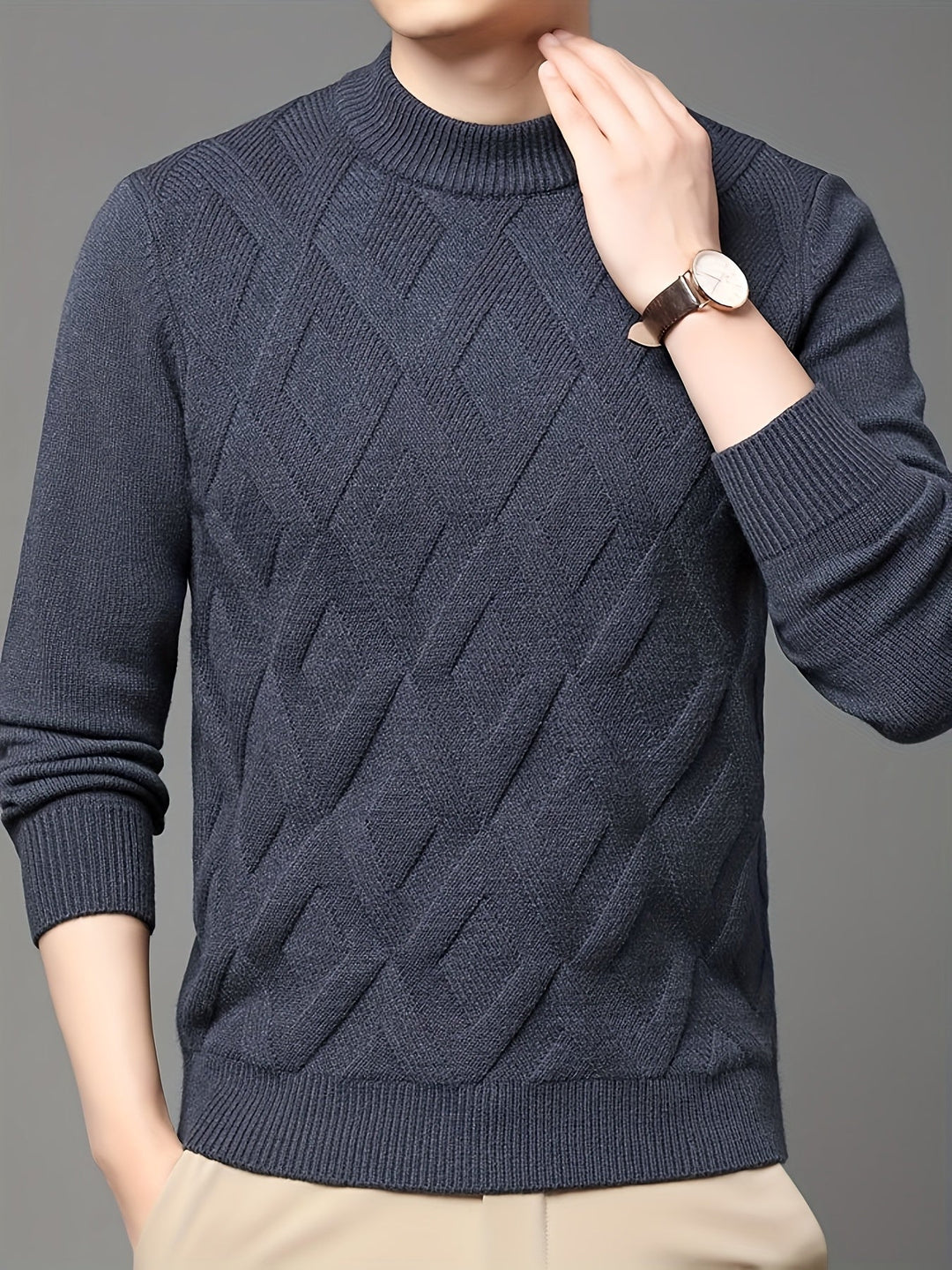 Ellis | Tekstureret Mock-Neck Sweater