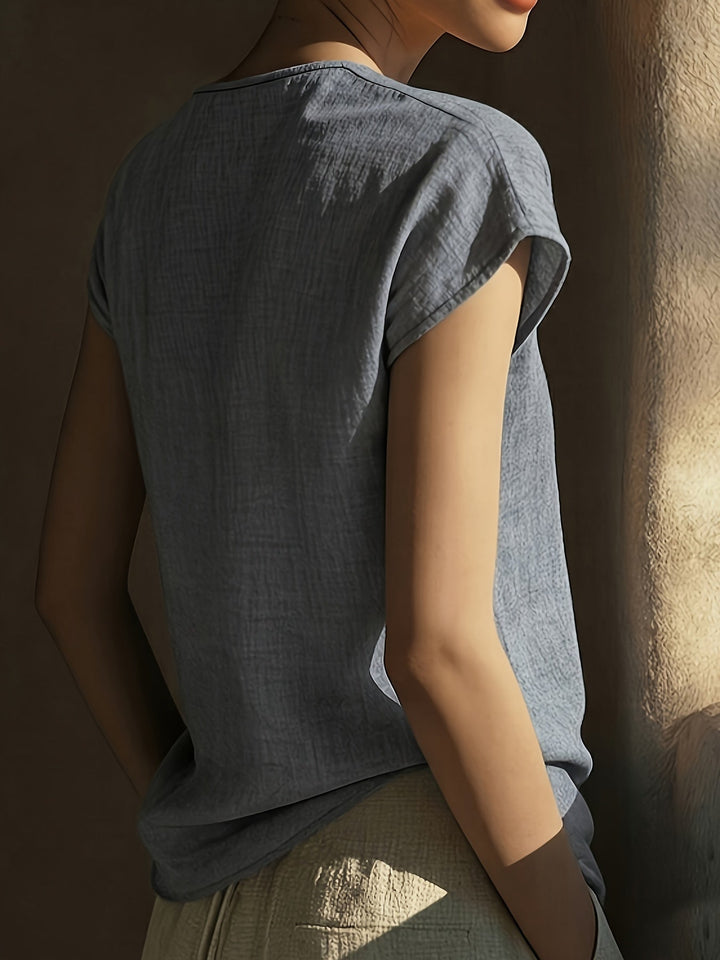 Bonnie | Bluse med V-hals og Blondekant