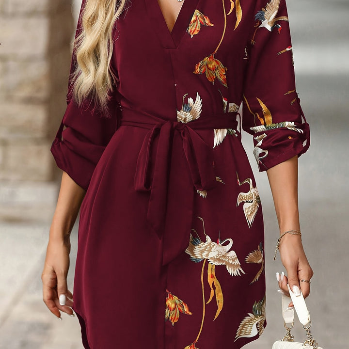 Annalise | Elegant Skjorte Kjole med Bælte