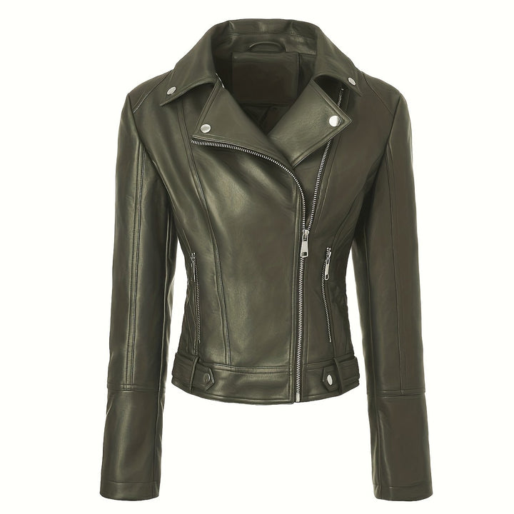 Mabel | Sculpted Zip-Front Moto Jakke