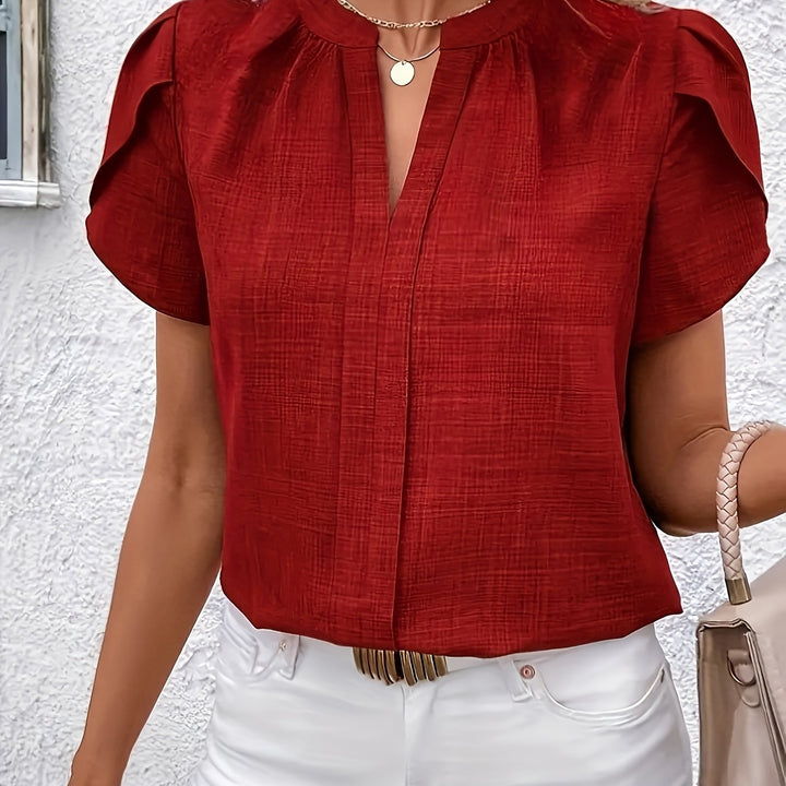 Heather | Bluse med Petalærmer og Notch