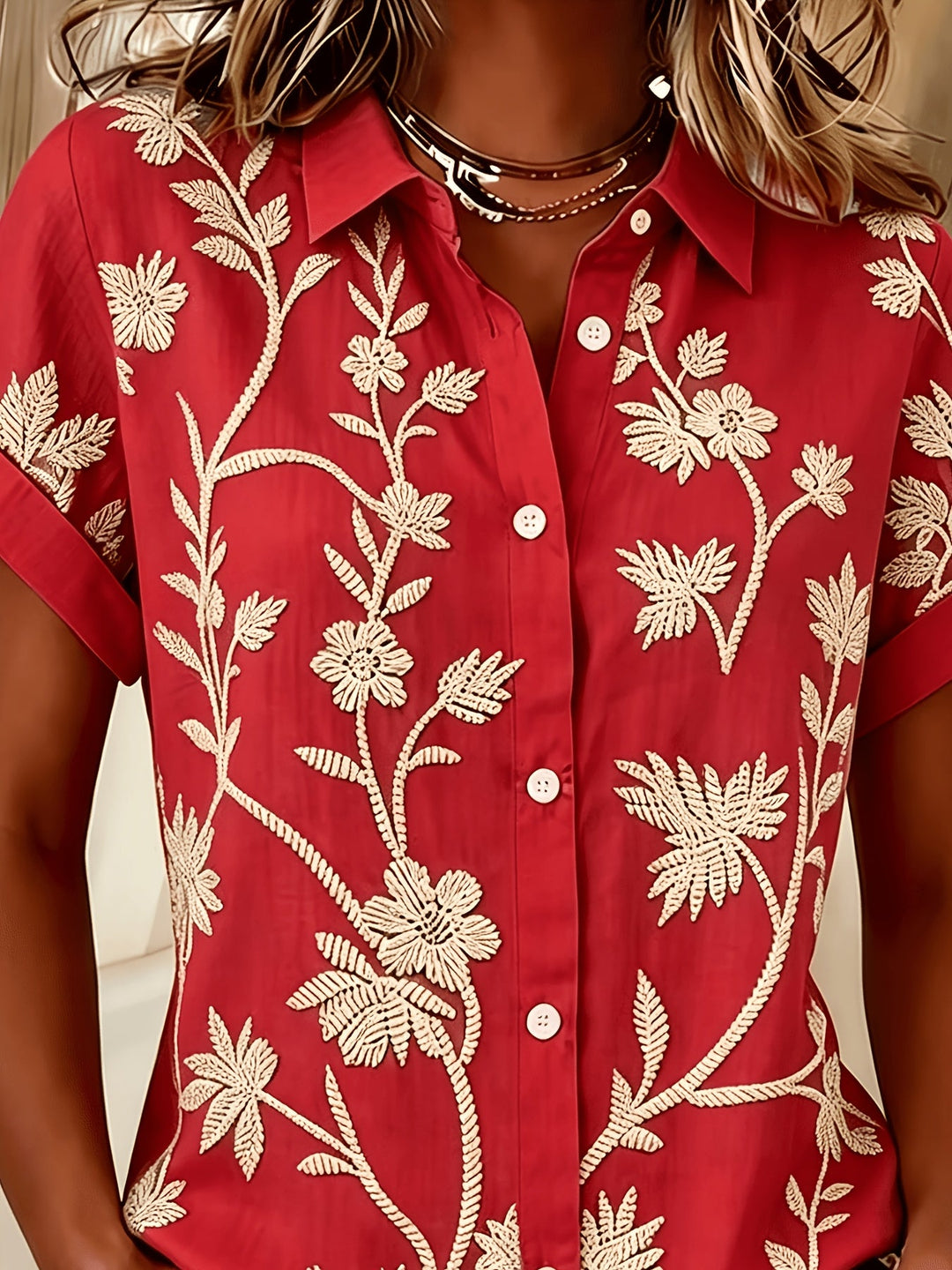 Regina | Botanisk Print Skjorte