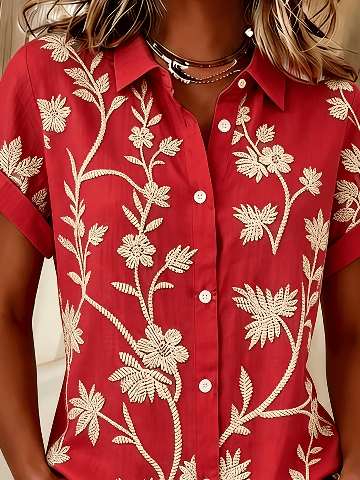 Regina | Botanisk Print Skjorte