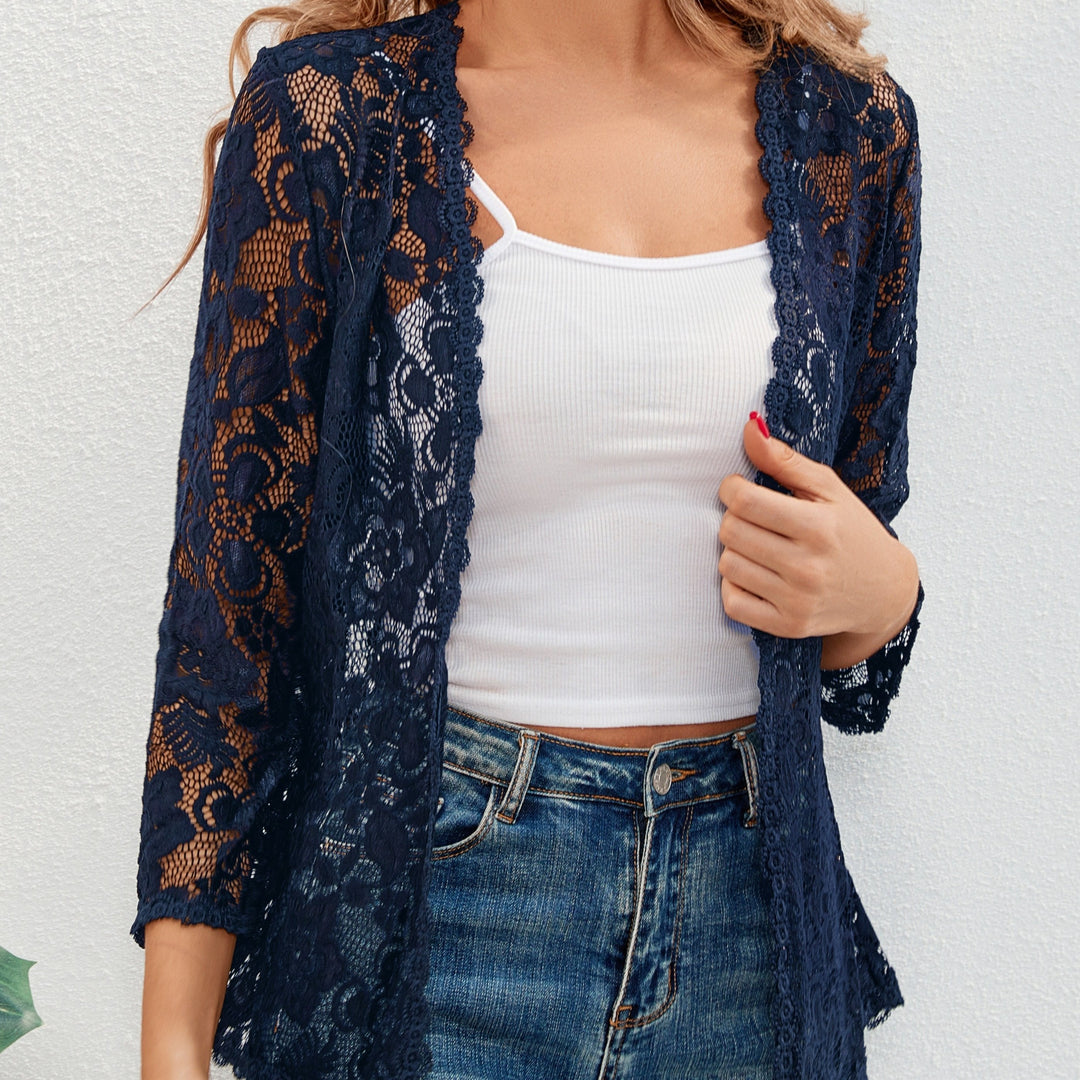 Cassandra | Floral Openwork Cardigan