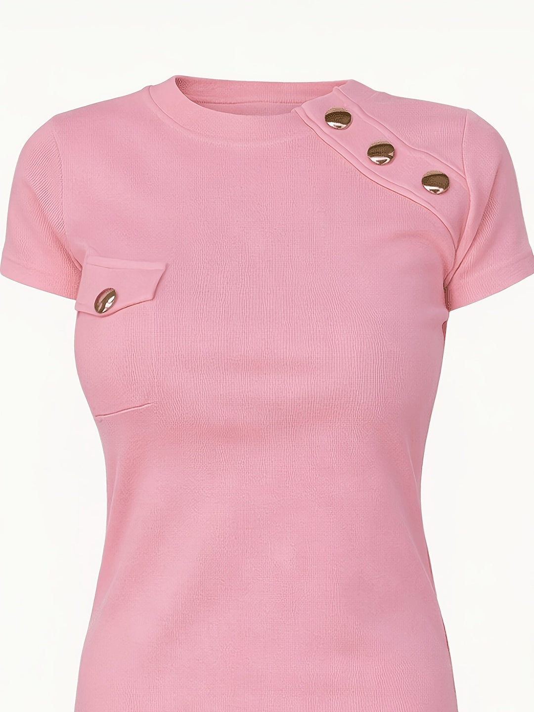 Isla | Knap-Accent Kortærmet T-Shirt