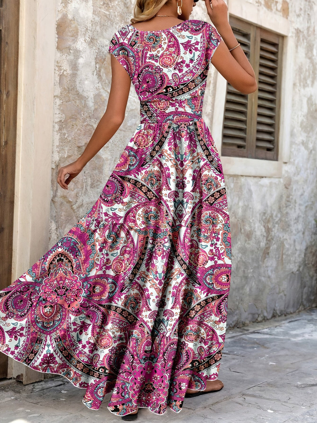 Roberta | Bohemian Paisley Maxi Kjole