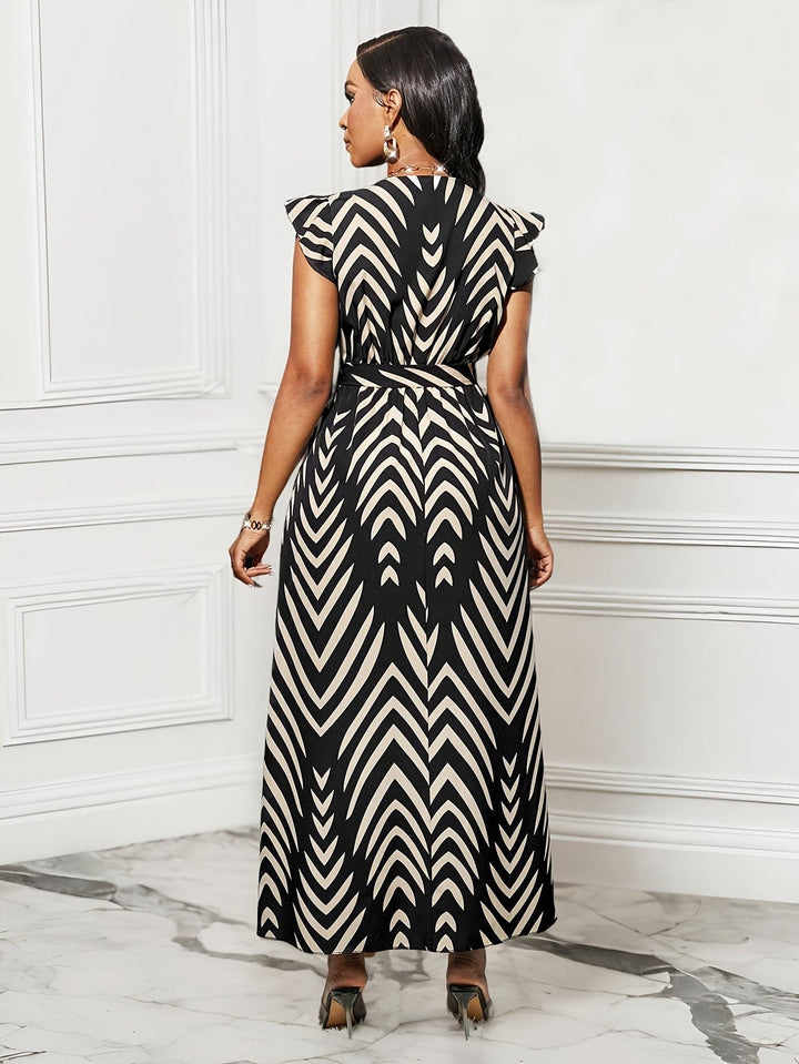 Cordelia | Ruffle-Sleeve Wrap Maxi Kjole