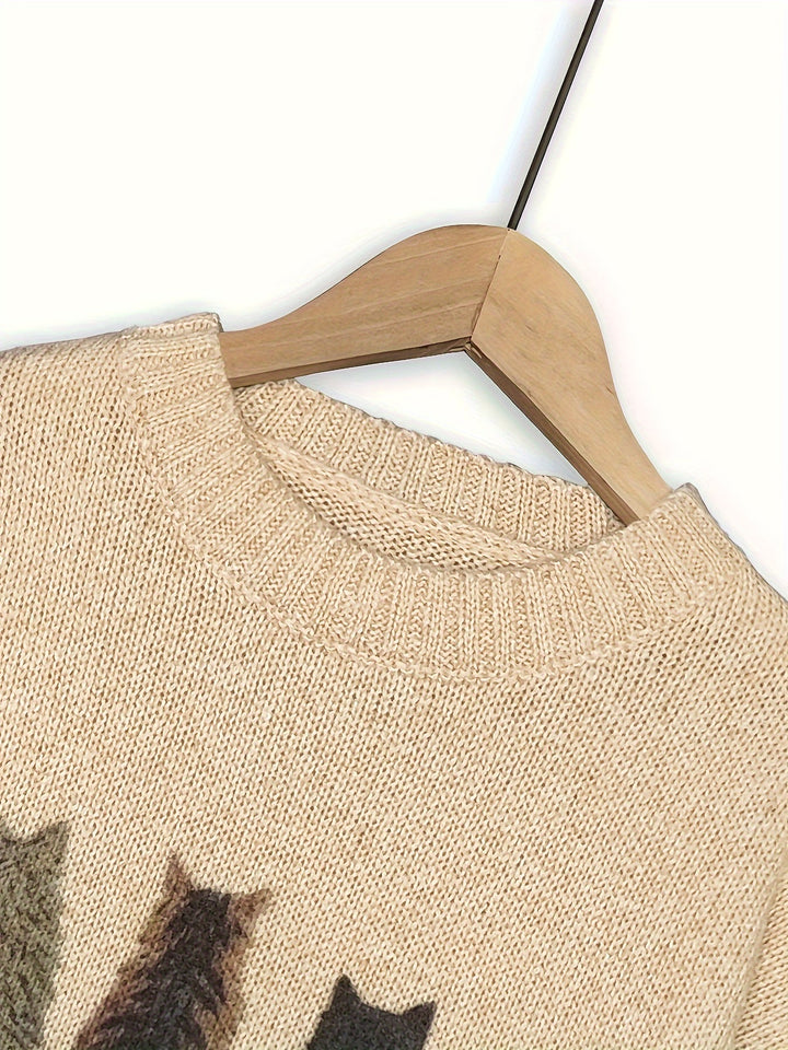 Tamara | Cozy Kat-Print Sweater