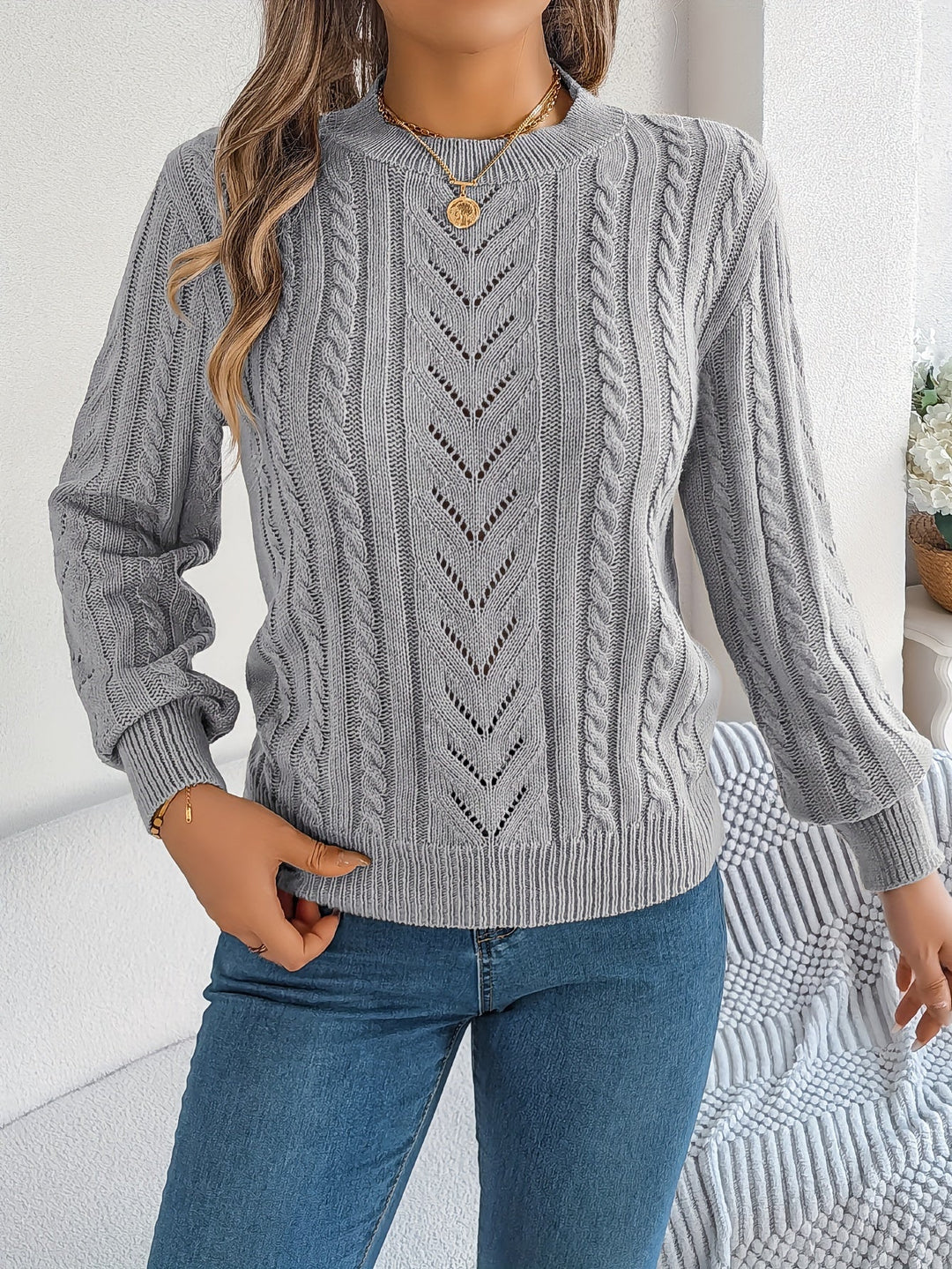 Blythe | Kabelstrikket Tekstur Sweater