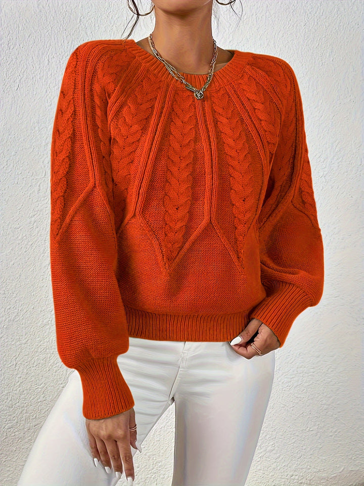 Cassidy | Kabelstrikket Rundhalset Sweater
