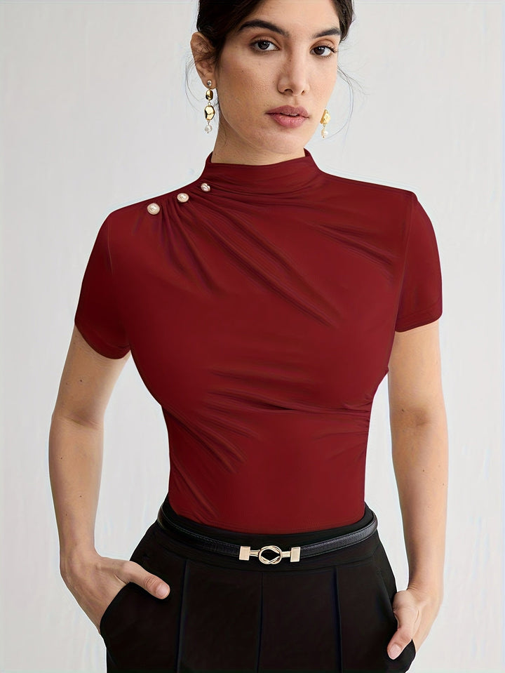 Sienna | Mock Neck Kortærmet Top
