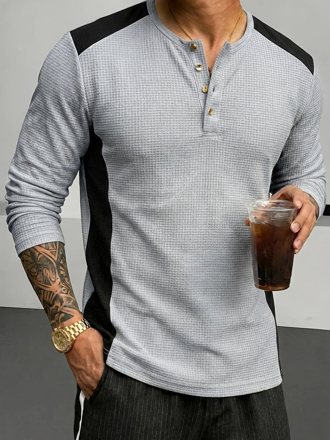 Curtis | Tekstureret Langærmet Henley