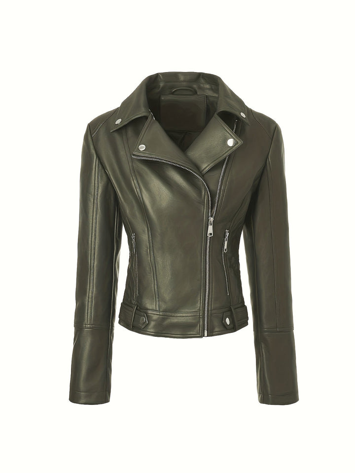 Mabel | Sculpted Zip-Front Moto Jakke
