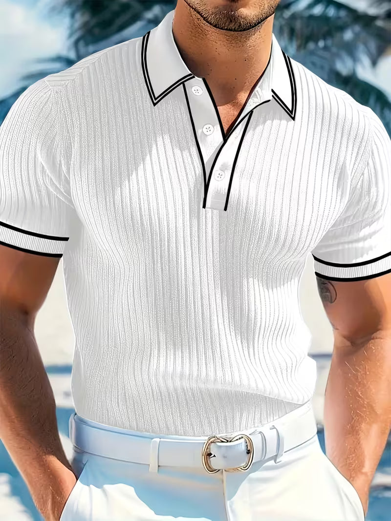 Logan | Farveblokeret Kortærmet Polo Shirt