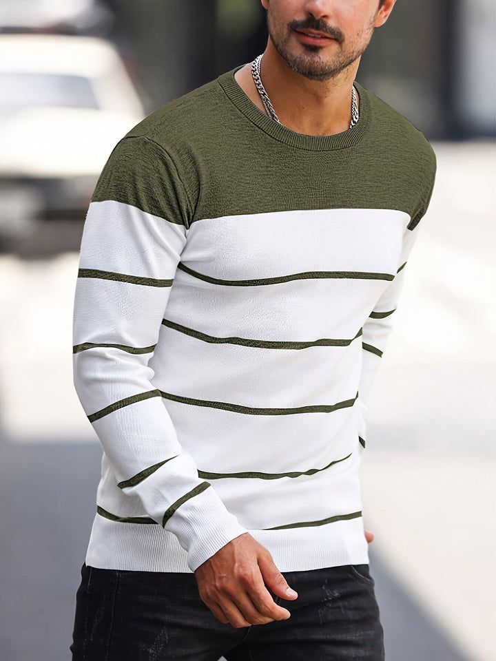 Henry | Stribet Crew Neck Sweater