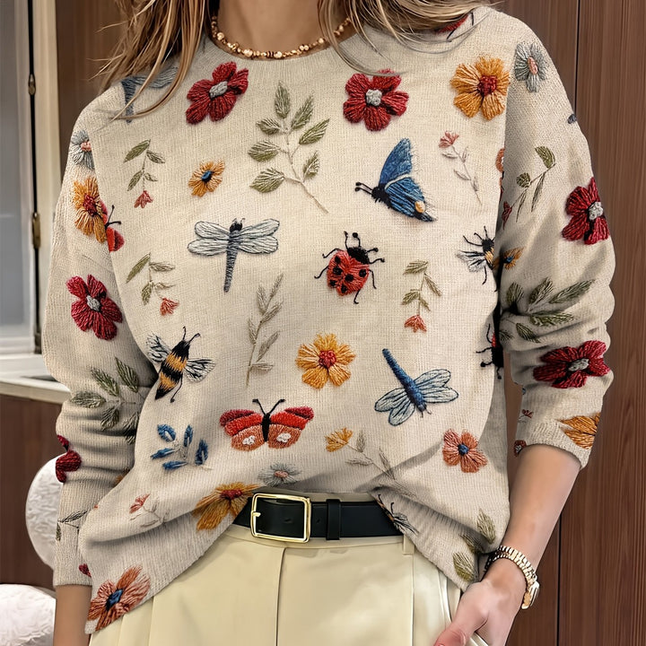 Elsie | Botanisk Print Crewneck Sweater