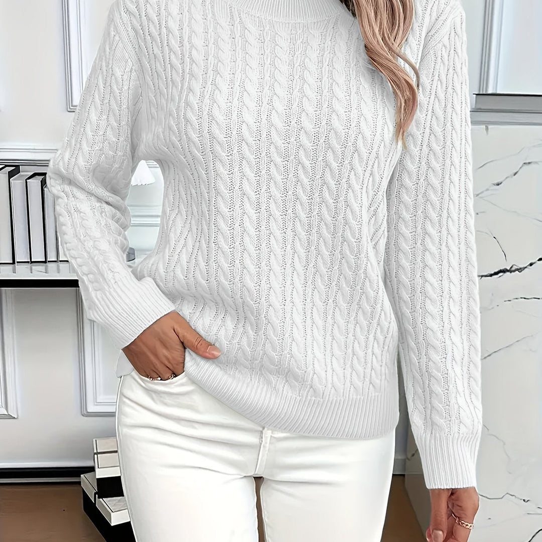 Faye | Kabelstrikket Rundhalset Sweater