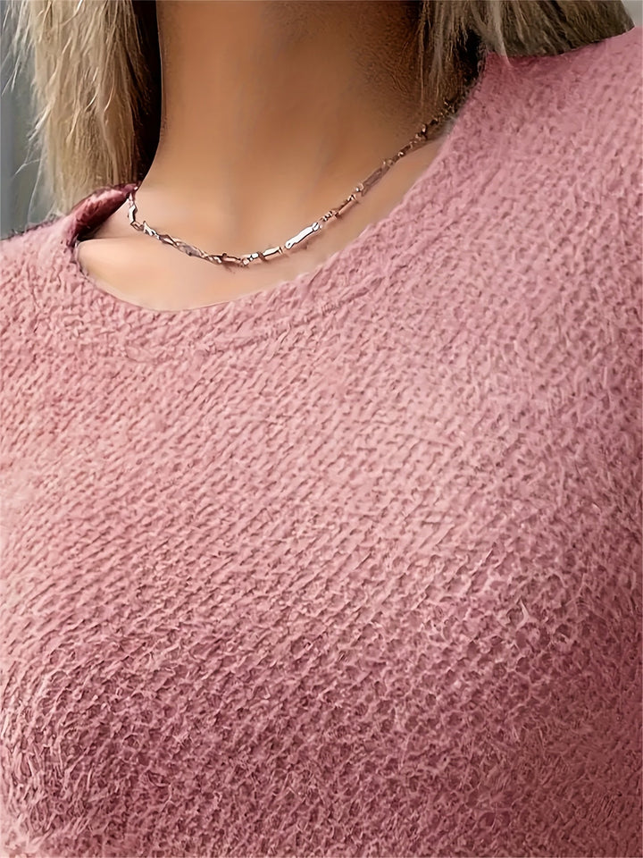 Noreen | Blødt Plush Langærmet Top