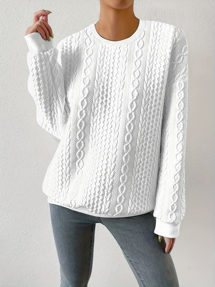 Joyce | Tekstureret Kabelstrik Sweatshirt