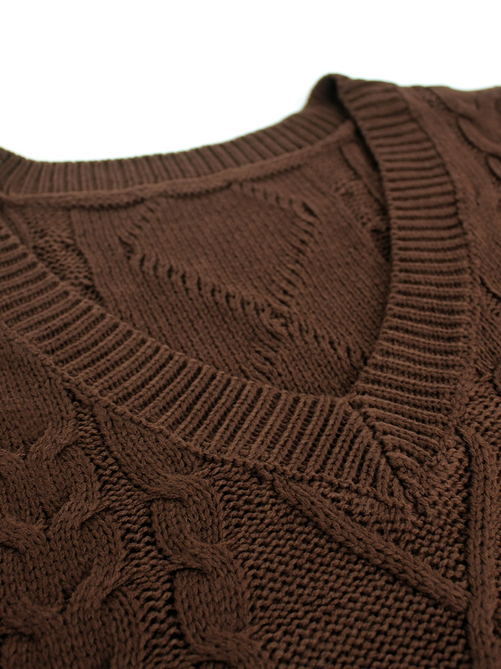 Cora | Cozy Cable-Knit V-Hals Sweater Vest