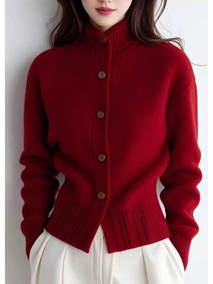 Margot | Højhalset Knap Cardigan