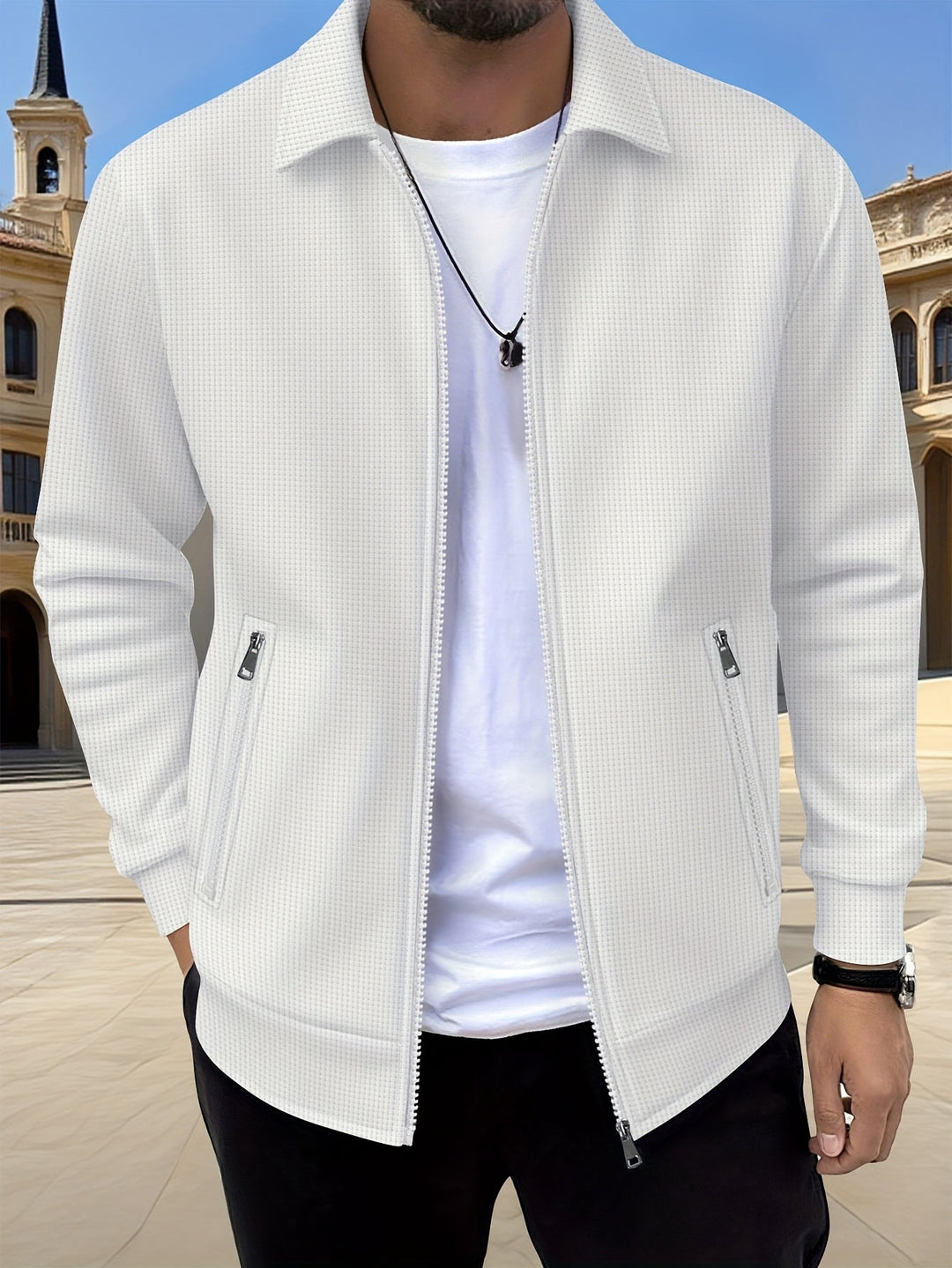 Cameron | Tekstureret Zip Jakke