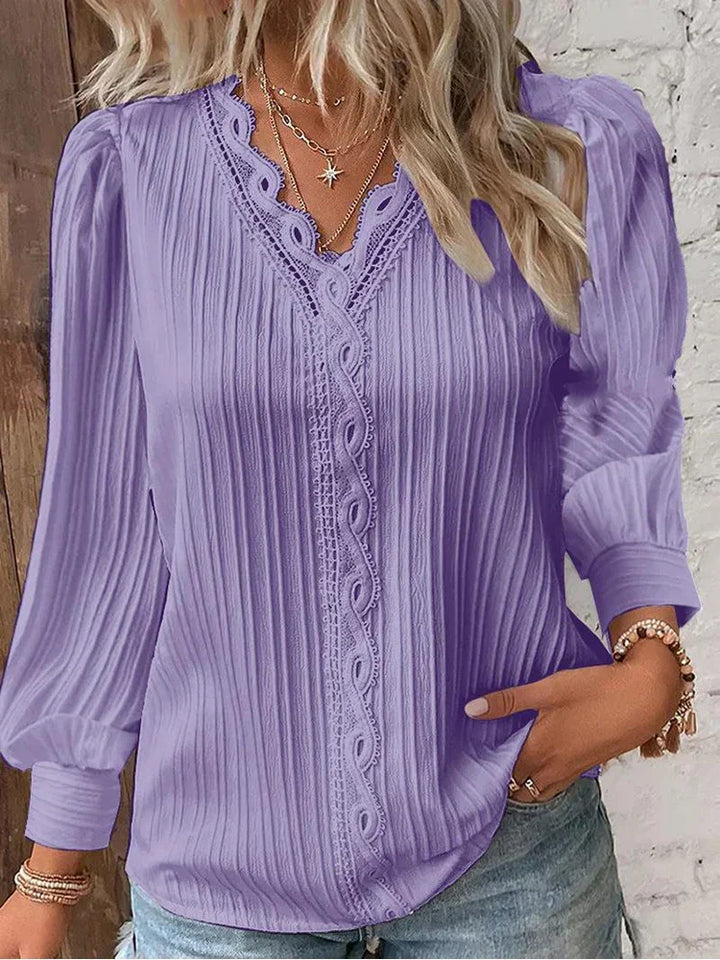 Naomi | Elegant Bluse med Blondekant