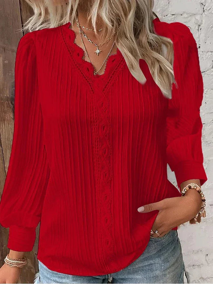 Naomi | Elegant Bluse med Blondekant
