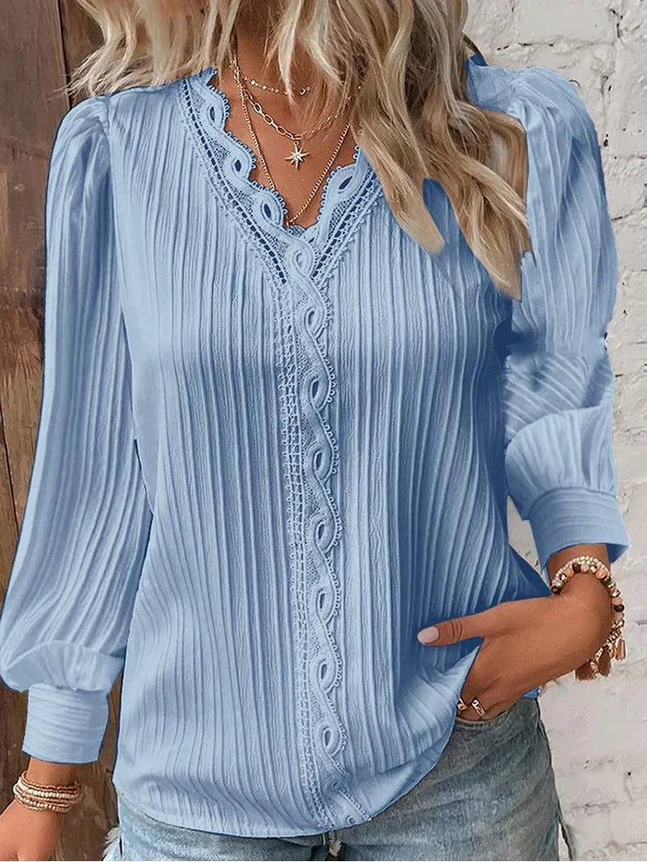 Naomi | Elegant Bluse med Blondekant