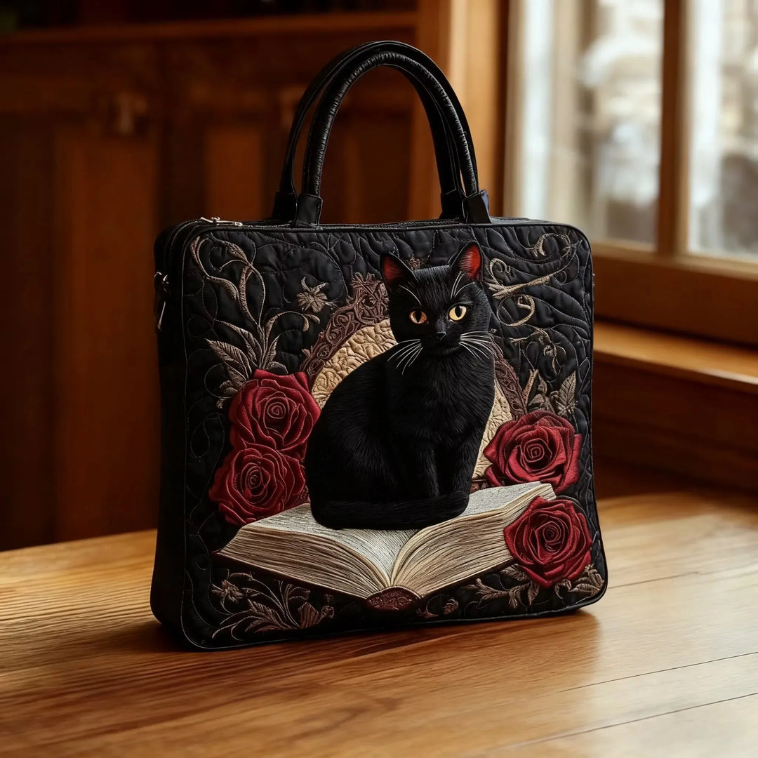 Laura | Klassisk Retro Sort Kat Tote Bag