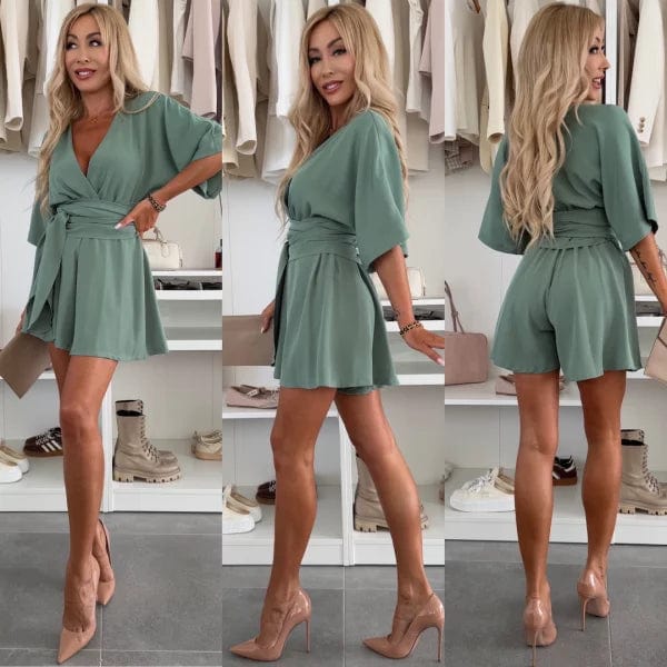 Megan | Stilfuld Kortærmet Wrap Mini Kjole