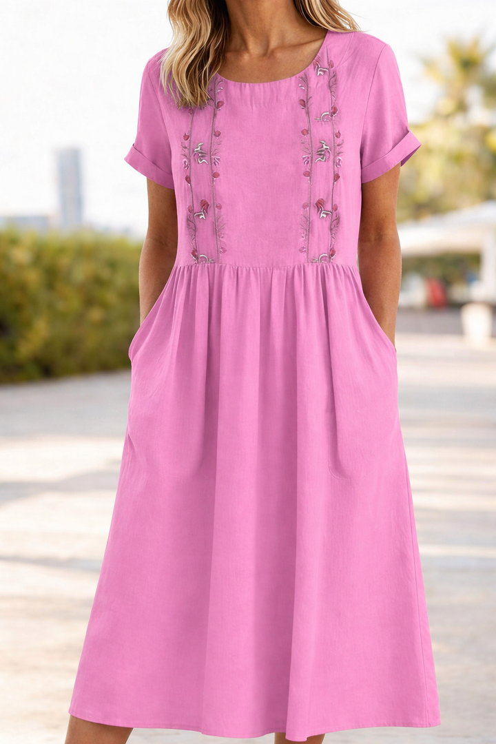 Trixie | Casual Sommer Kjole med Korte Ærmer
