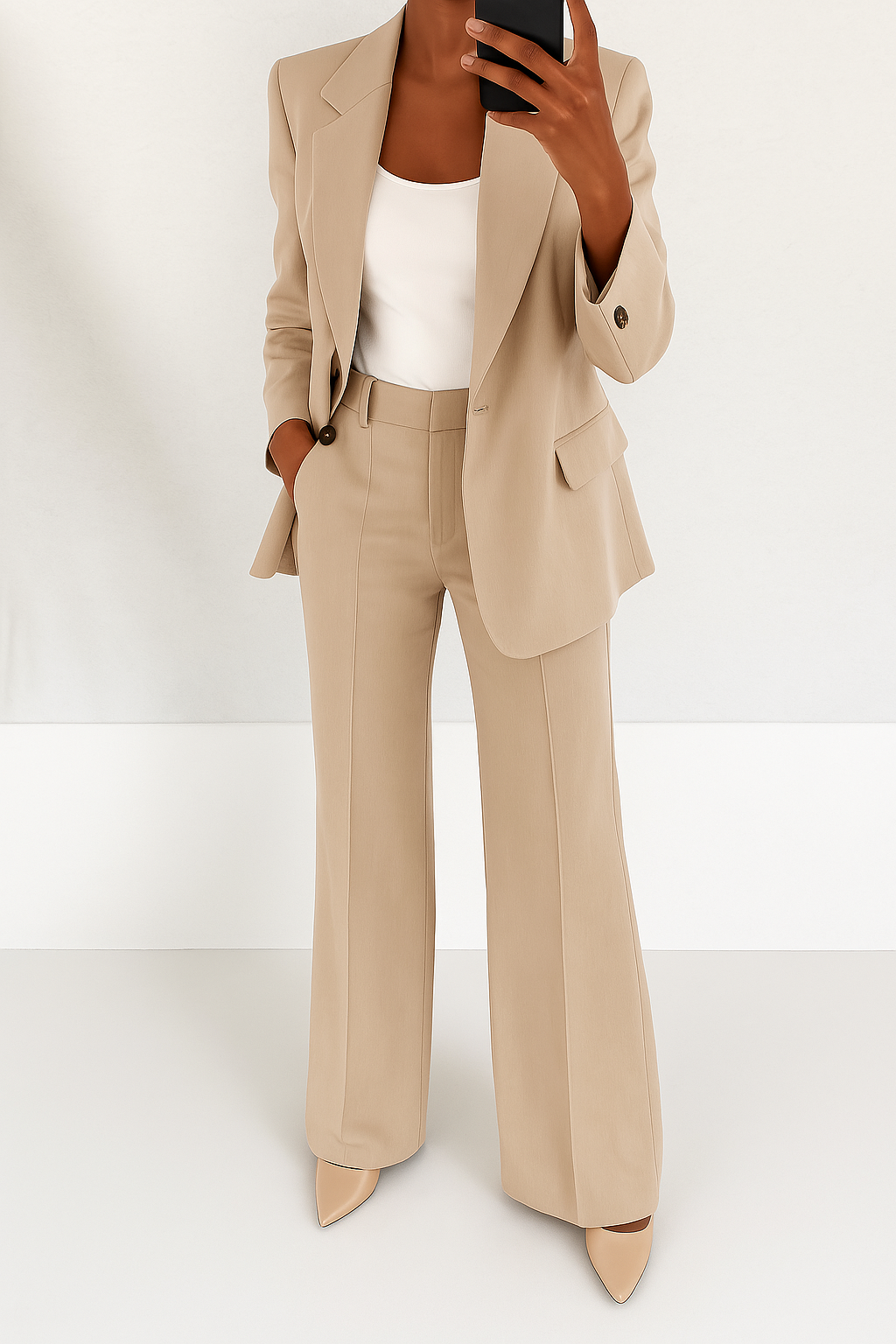 Ava | Chic To-delt Blazer &amp; Bukse Sæt