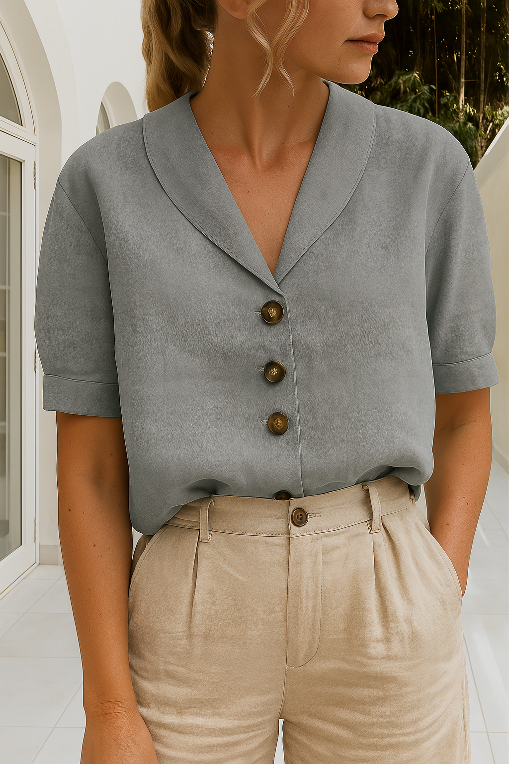 Constance | Forfinet Bluse med Knapper