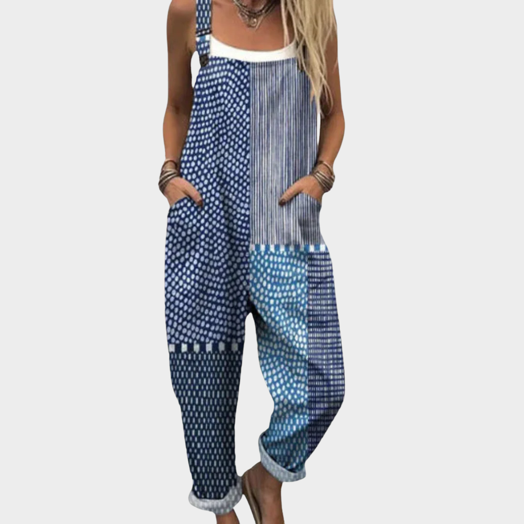 Perla | Stilfuld Multicolor Patch Komfortabel Jumpsuit