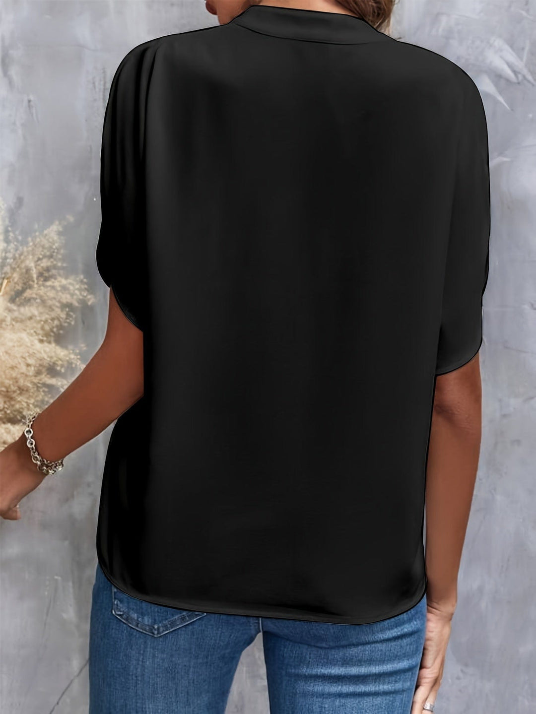 Nicole | Elegant Draperet V-Hals Bluse