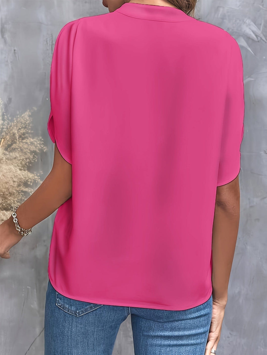 Nicole | Elegant Draperet V-Hals Bluse