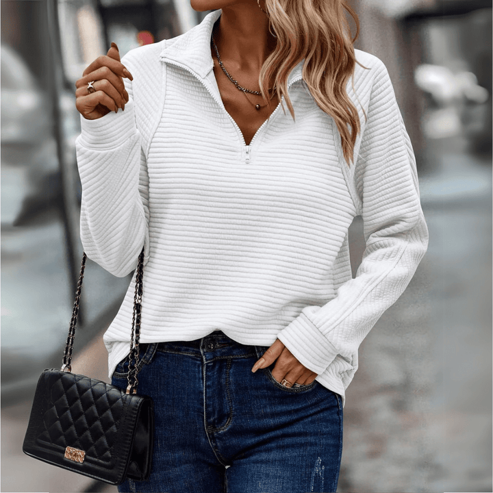 Gillian | Ribbet Halv-Zip Pullover