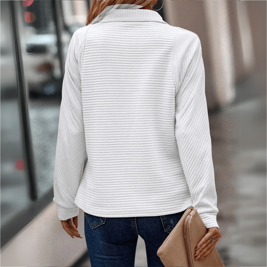 Gillian | Ribbet Halv-Zip Pullover