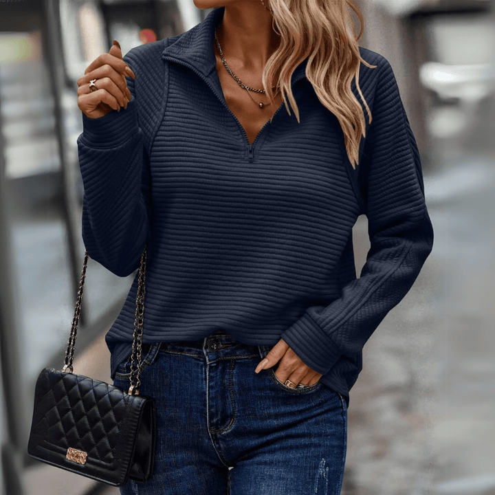 Gillian | Ribbet Halv-Zip Pullover