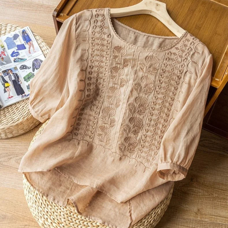 Marisol | Broderet Sommerbluse