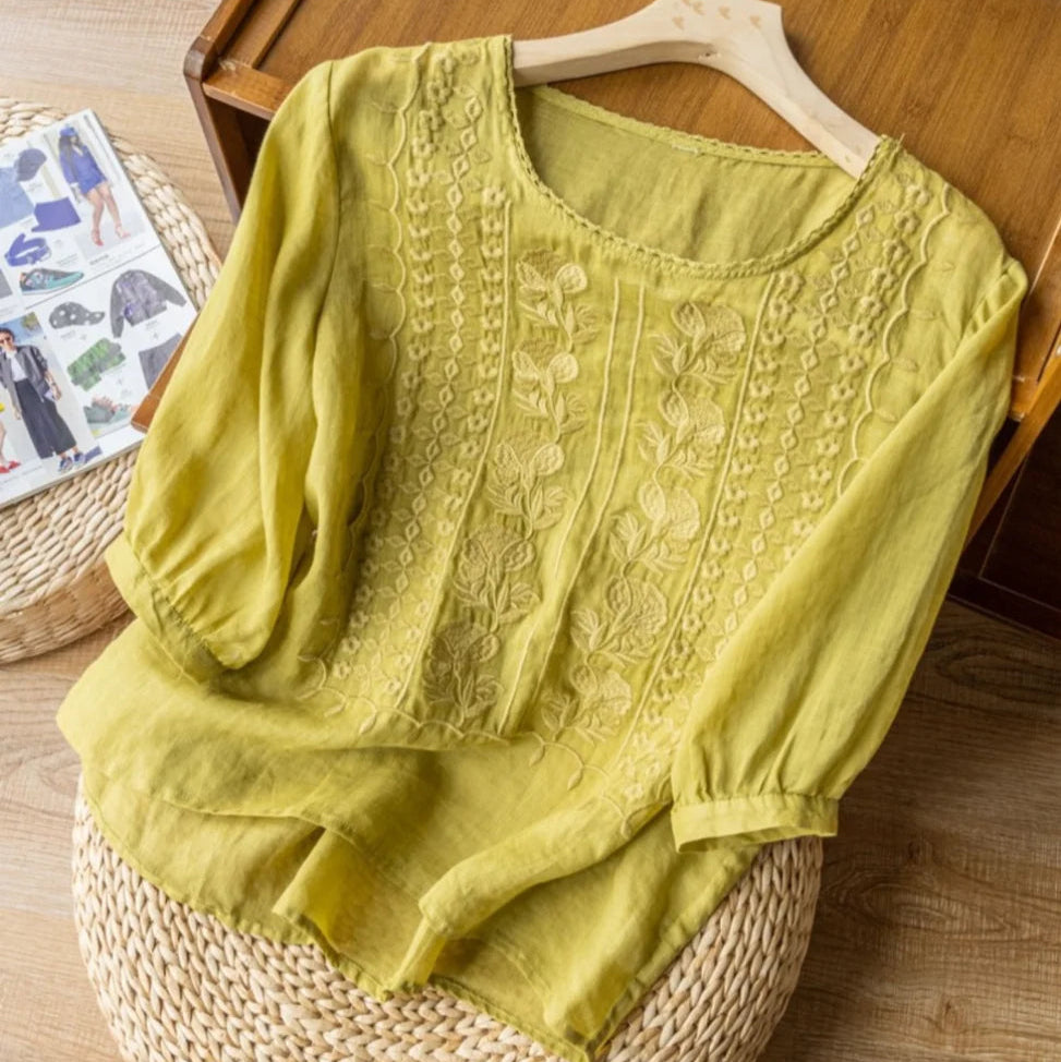 Marisol | Broderet Sommerbluse