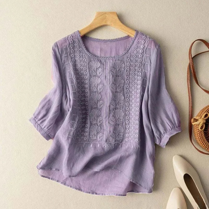 Marisol | Broderet Sommerbluse