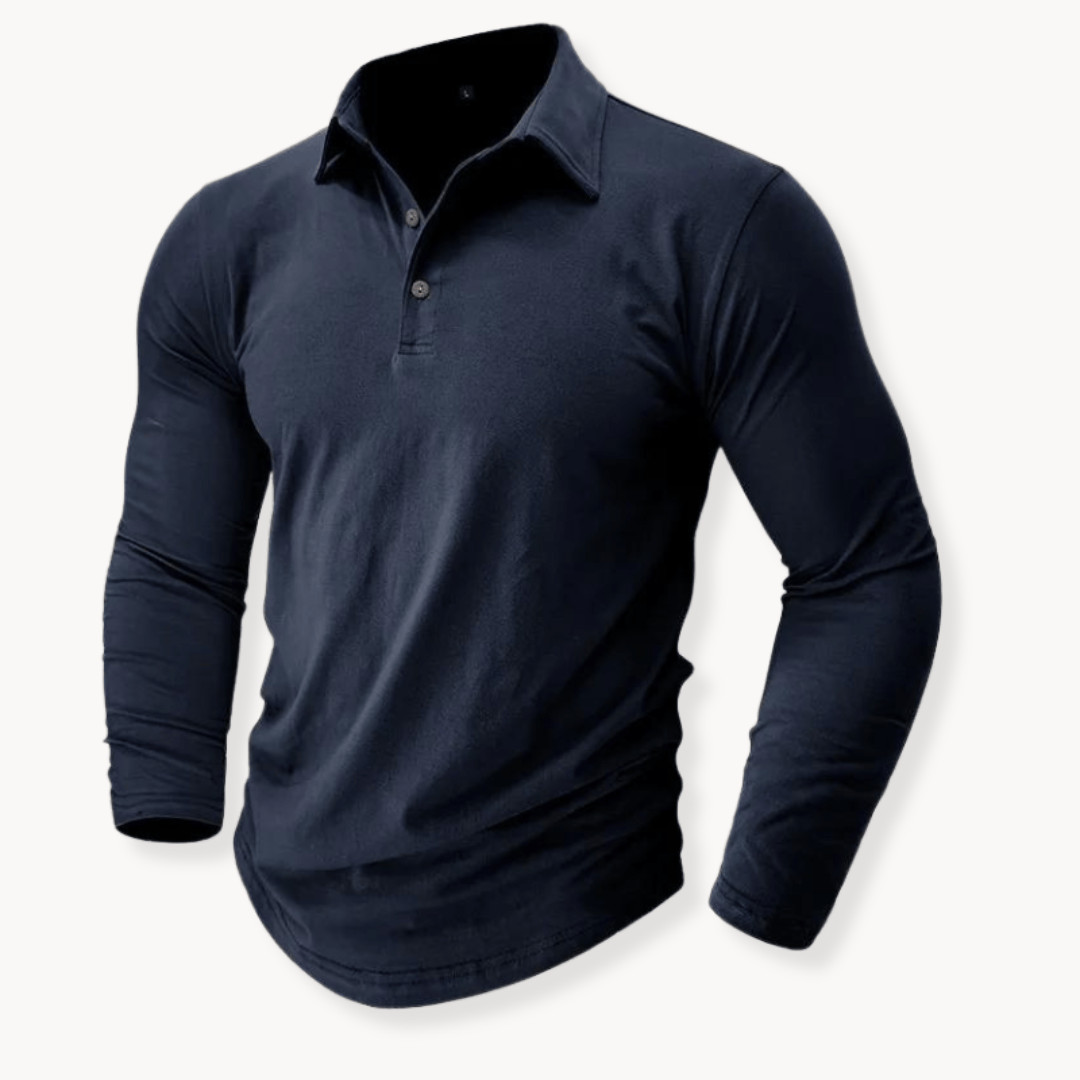 Andrei | Casual Langærmet Poloshirt med Krave