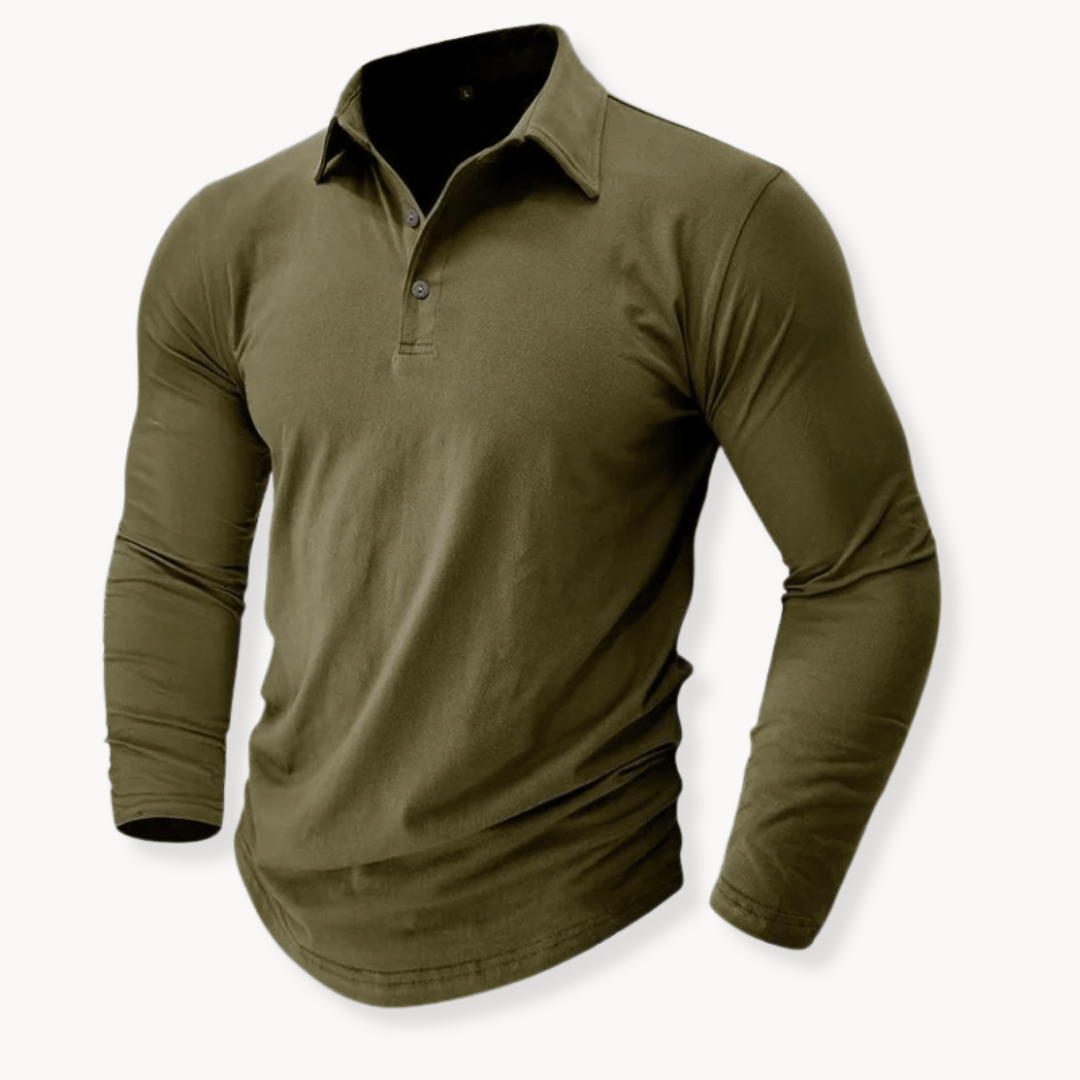 Andrei | Casual Langærmet Poloshirt med Krave