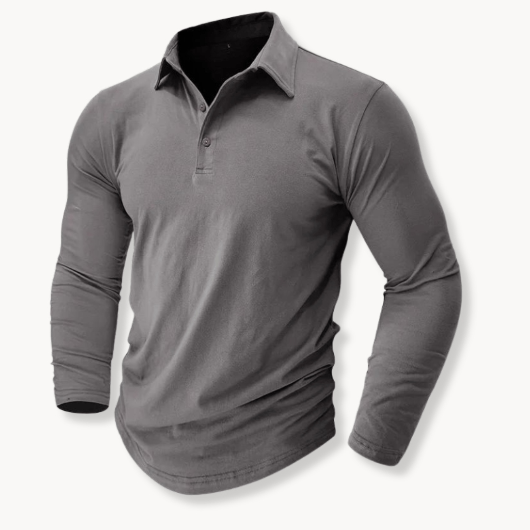 Andrei | Casual Langærmet Poloshirt med Krave