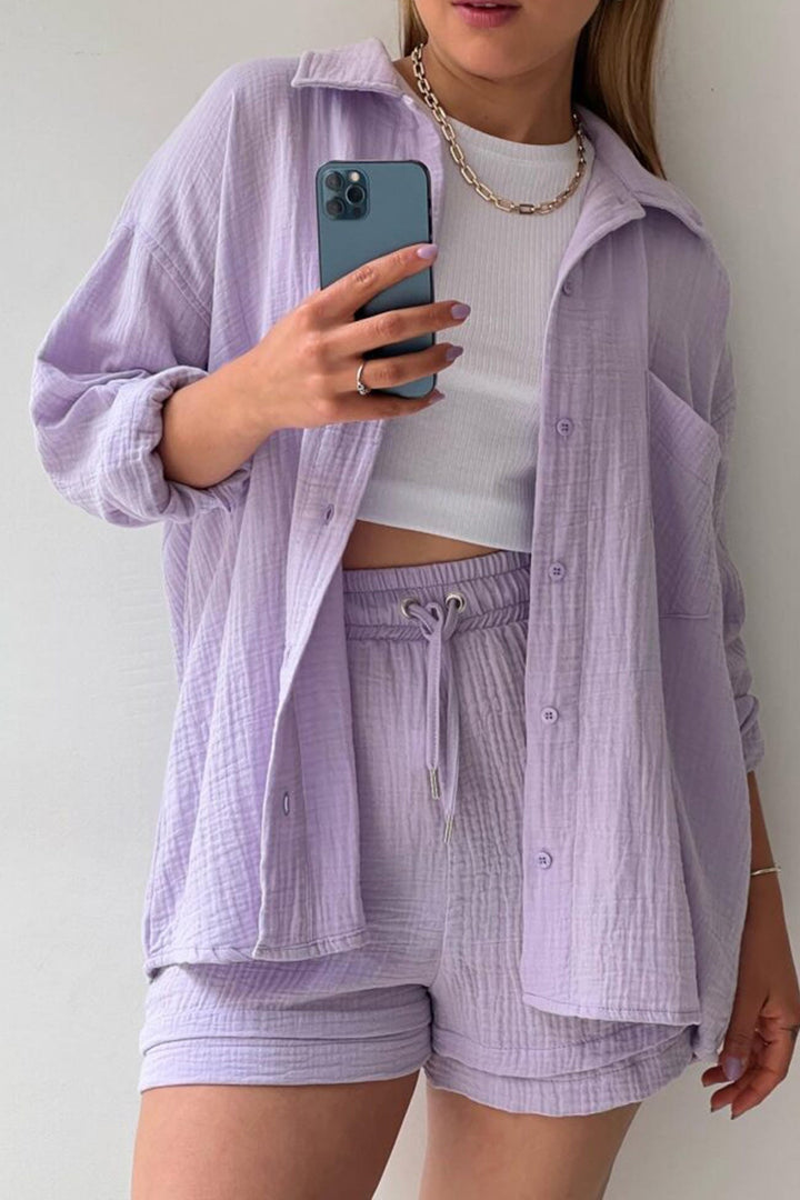 Aurora | Stilfuld Cardigan og Shorts Sæt