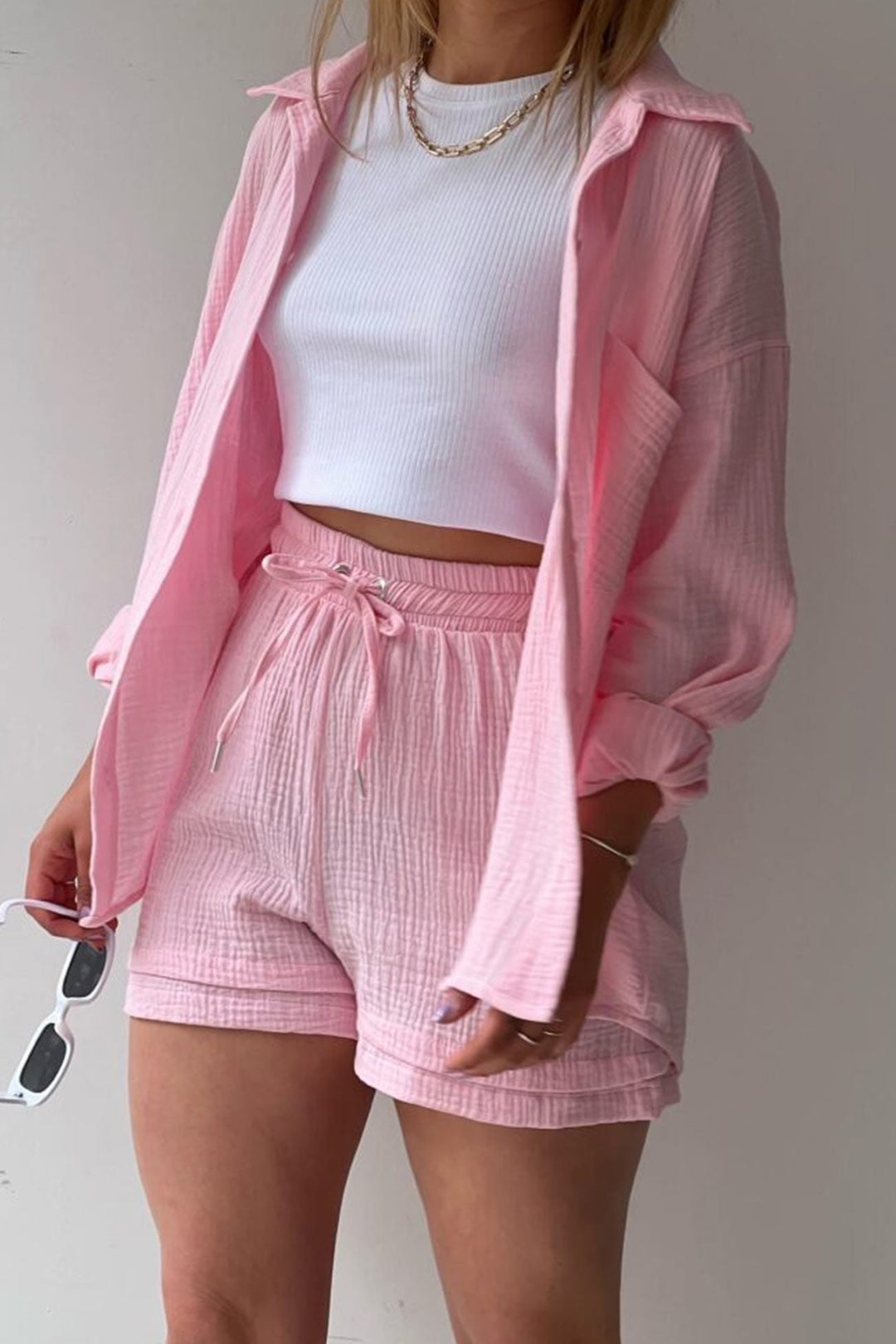 Aurora | Stilfuld Cardigan og Shorts Sæt
