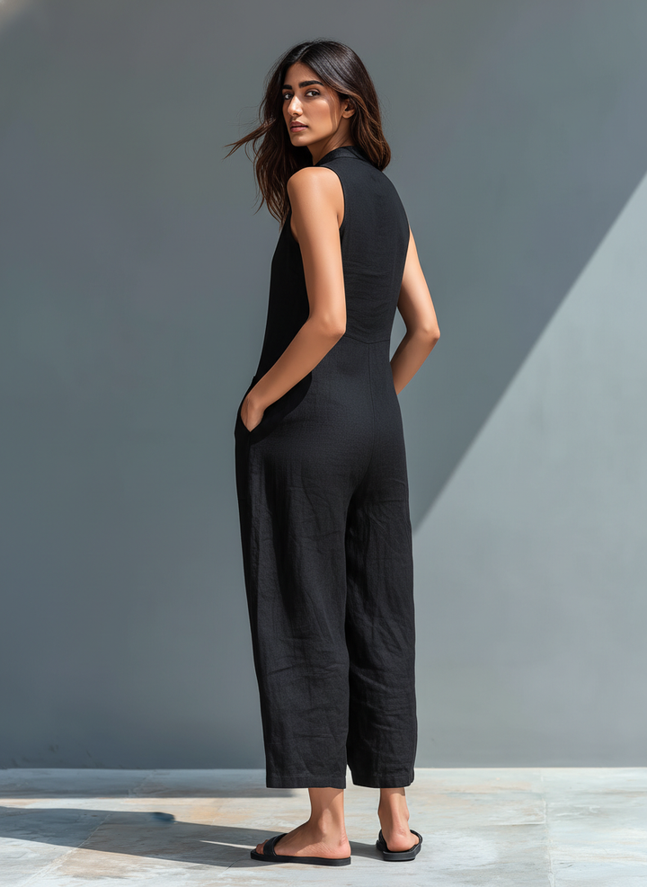 Debra | Elegant Ærmeløs Ensfarvet Jumpsuit